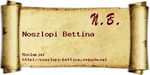 Noszlopi Bettina névjegykártya